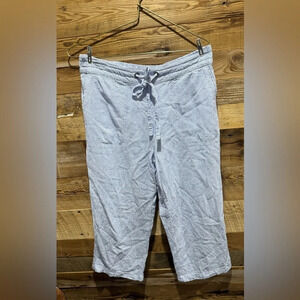 Alexander Jordan linen blend capri blue white stripe drawstring pockets street M